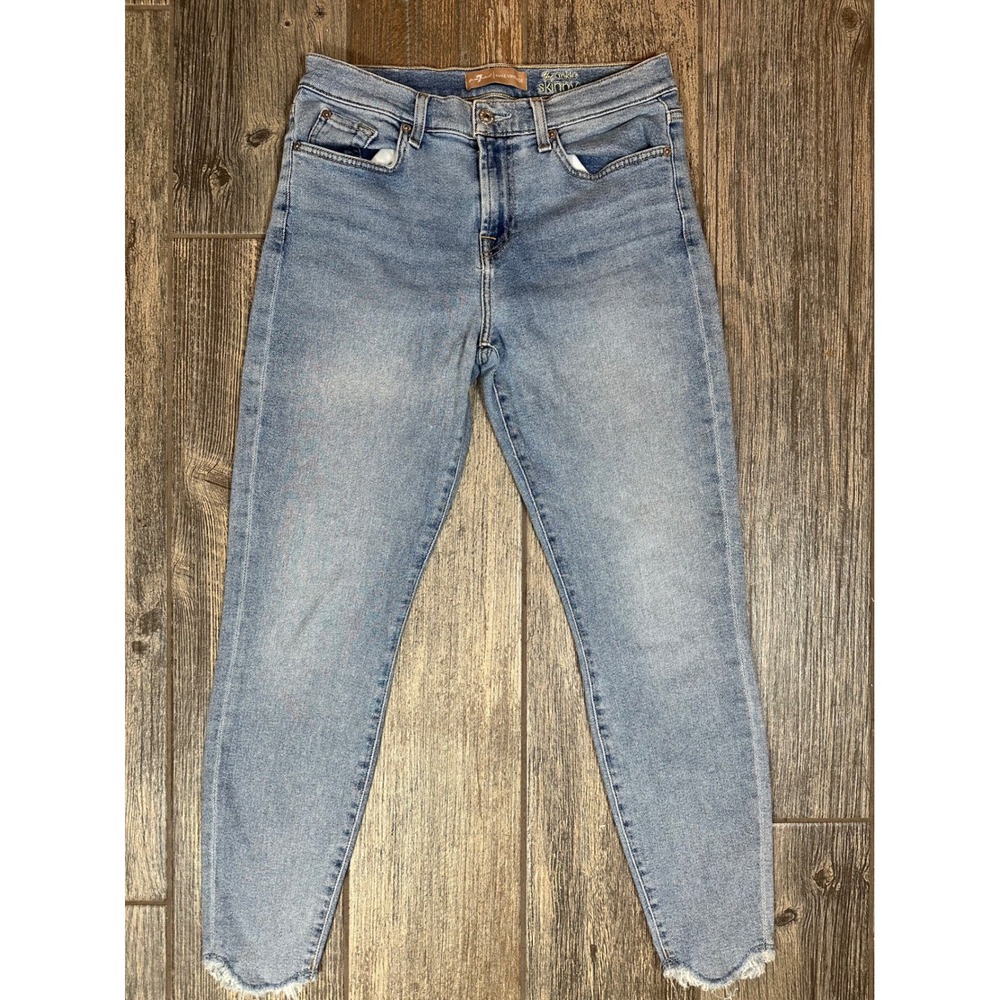 7 For All Mankind Luxe Vintage Ankle Skinny Jeans Light Wash Size 30‎